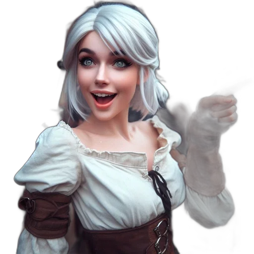 staff, face, fantasy art, concept art, 3d render, photorealistic, young, woman transparent PNG cut-out