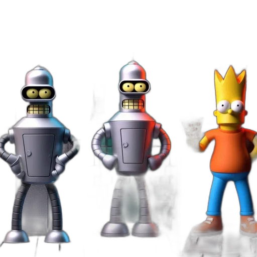 robot, 3d render, concept art, pixel art, cartoon, outer space, three, distinct transparent PNG cut-out