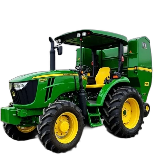 green, john, deere, tractor, large, hay, baler, attachment transparent PNG cut-out
