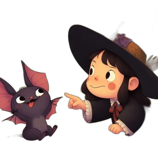 hat, concept art, fantasy art, cartoon, watercolor, dark, young, girl transparent PNG cut-out