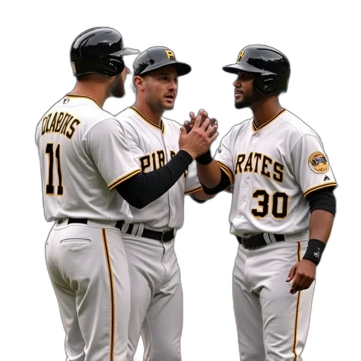 staff, three, pirates, players transparent PNG cut-out