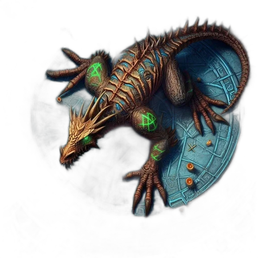 dragon, creature, animal, jewelry, concept art, fantasy art, 3d render, pixel art transparent PNG cut-out