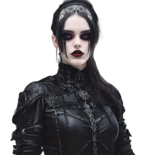 jacket, crown, dress, face, concept art, fantasy art, cyberpunk, photorealistic transparent PNG cut-out