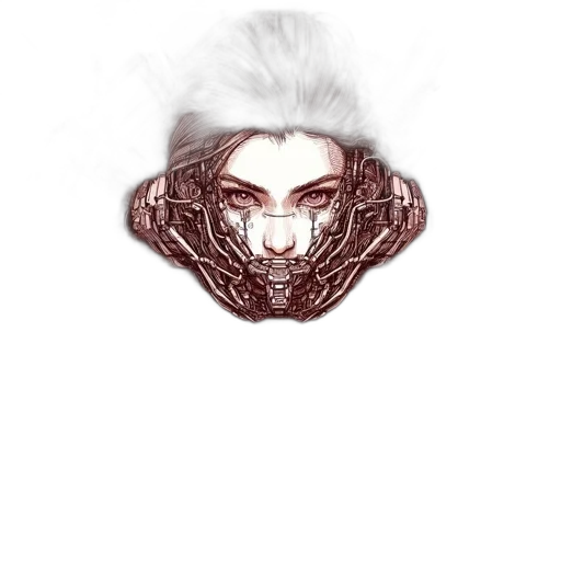 mask, face, crown, hair, fantasy art, concept art, 3d render, photorealistic transparent PNG cut-out