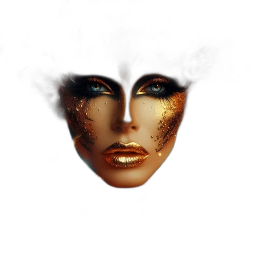 mask, face, crown, jewelry, fantasy art, photorealistic, concept art, 3d render transparent PNG cut-out