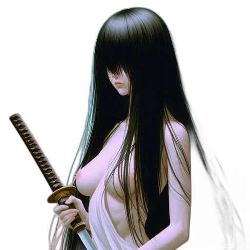 sword, staff, weapon, hair, fantasy art, concept art, pixel art, anime transparent PNG cut-out