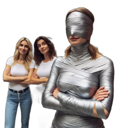 mask, robot, dress, face, concept art, 3d render, cyberpunk, vaporwave transparent PNG cut-out