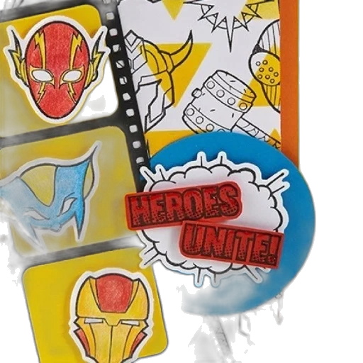 vibrant, poster, featuring, superhero, masks, phrase, heroes, unite transparent PNG cut-out