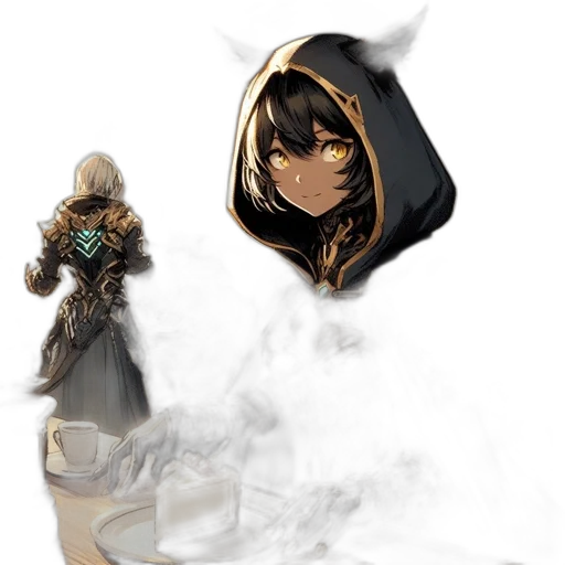 mask, weapon, face, staff, concept art, fantasy art, pixel art, anime transparent PNG cut-out