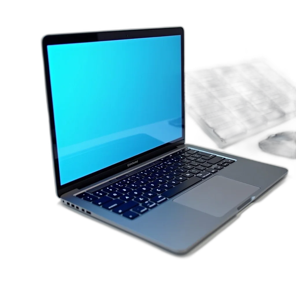 staff, weapon, 3d render, photorealistic, concept art, blue, modern, laptop transparent PNG cut-out