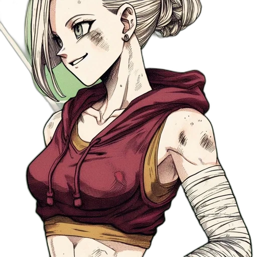 staff, comic book art, concept art, anime, cartoon, red, earth tones, colorful transparent PNG cut-out