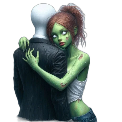 creature, concept art, fantasy art, comic book art, photorealistic, outer space, underwater, green transparent PNG cut-out