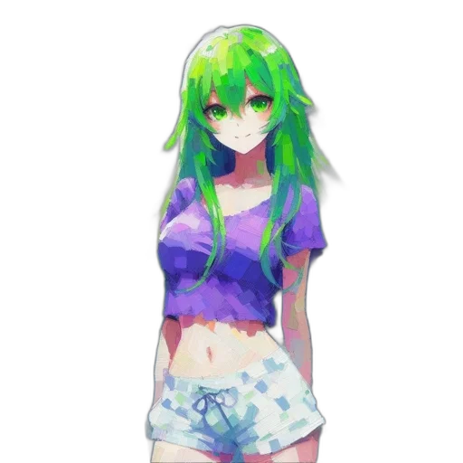 dress, creature, staff, robot, pixel art, anime, vaporwave, concept art transparent PNG cut-out