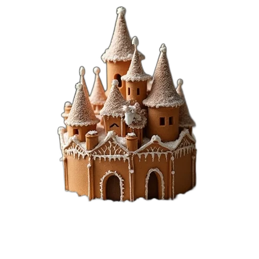 crown, building, 3d render, concept art, fantasy art, ginger, cake, castle transparent PNG cut-out