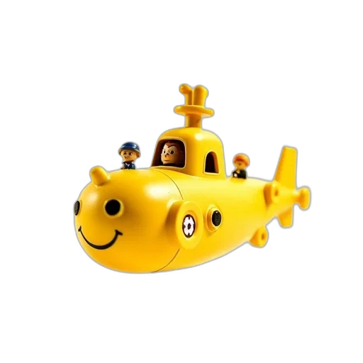 car, weapon, 3d render, concept art, underwater, yellow, toy, submarine transparent PNG cut-out