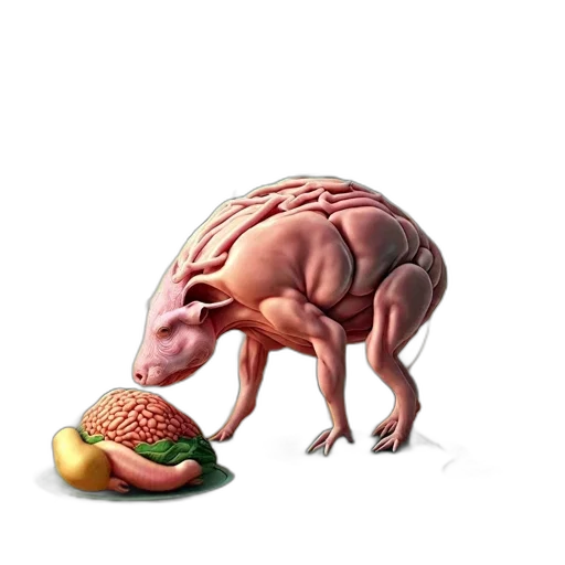 food, creature, animal, robot, concept art, 3d render, photorealistic, pixel art transparent PNG cut-out