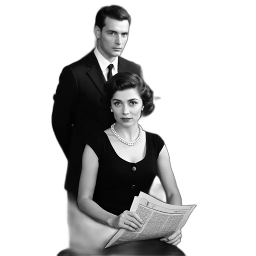 staff, dress, furniture, jewelry, black, white, photograph, man transparent PNG cut-out
