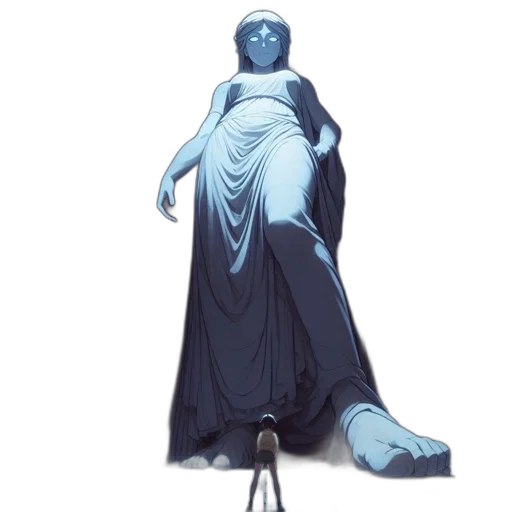 dress, robot, staff, face, concept art, vaporwave, 3d render, photorealistic transparent PNG cut-out