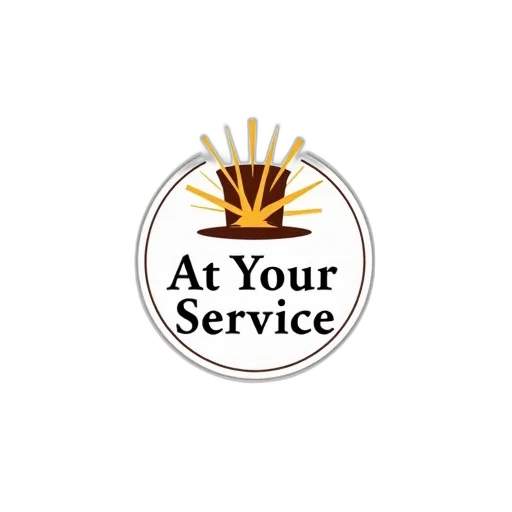 staff, circular, logo, white, background, featuring, text, service transparent PNG cut-out