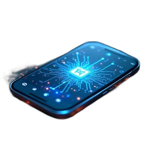 cyberpunk, 3d render, concept art, mobile transparent PNG cut-out