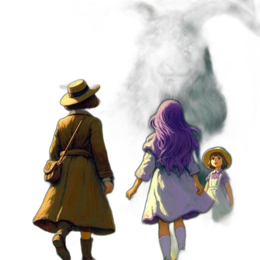 hat, umbrella, concept art, watercolor, anime, pixel art, fog, fire transparent PNG cut-out