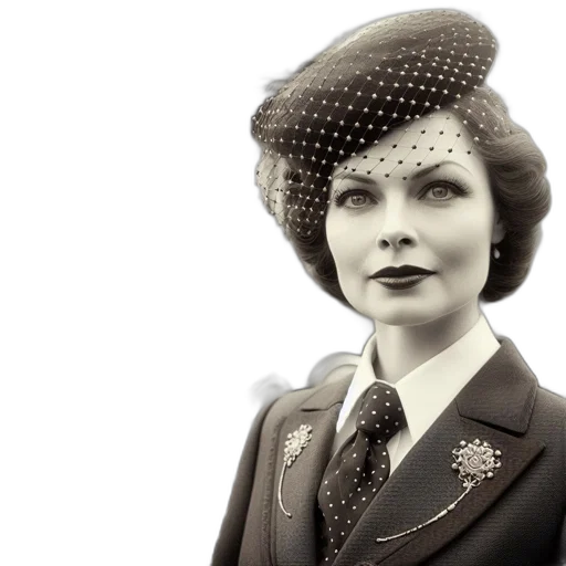 hat, staff, photorealistic, 3d render, woman, vintage, attire, stands transparent PNG cut-out