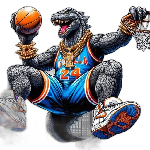 dragon, concept art, fantasy art, large, menacing, dinosaur-dragon, creature, basketball transparent PNG cut-out
