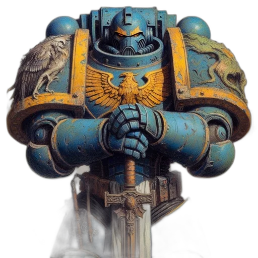 robot, staff, face, weapon, concept art, fantasy art, photorealistic, armored transparent PNG cut-out