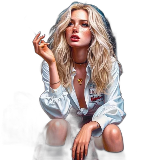 jacket, jewelry, face, dress, photorealistic, oil painting, concept art, fantasy art transparent PNG cut-out