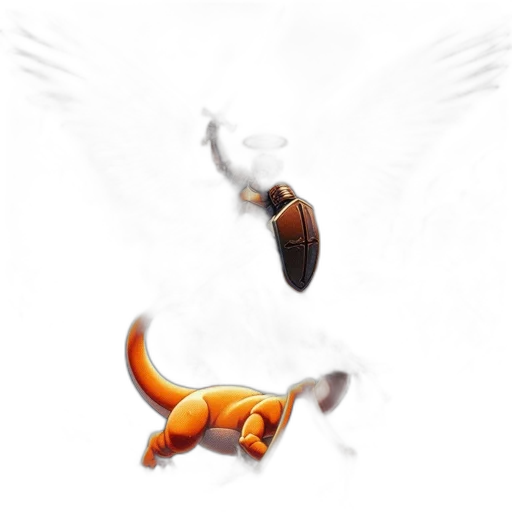 dragon, animal, staff, creature, concept art, pixel art, fantasy art, 3d render transparent PNG cut-out