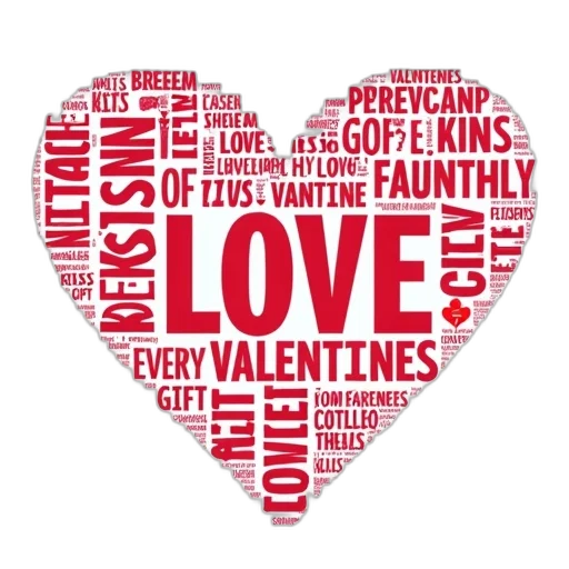 heart-shaped, word, cloud, various, words, related, love, valentine transparent PNG cut-out