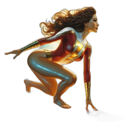 concept art, comic book art, fantasy art, 3d render, female, superhero, possibly, marvel transparent PNG cut-out