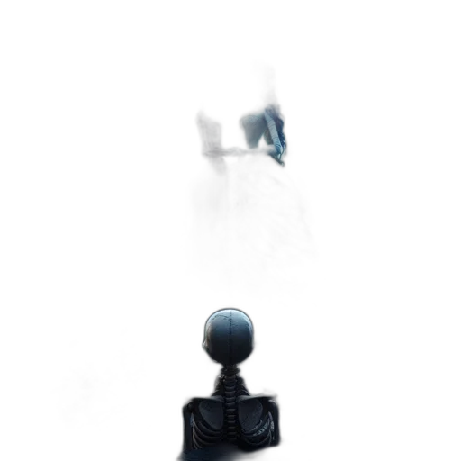 robot, umbrella, weapon, staff, concept art, 3d render, photorealistic, pixel art transparent PNG cut-out