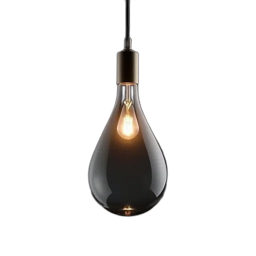 3d render, photorealistic, transparent, glass, lamp, smooth, curved, design transparent PNG cut-out