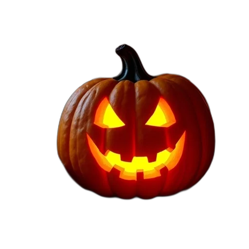 mask, face, 3d render, photorealistic, pixel art, carved, pumpkin, glowing transparent PNG cut-out