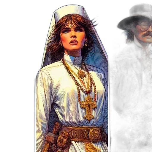 concept art, comic book art, fantasy art, photorealistic, three, separate, scenes, feature transparent PNG cut-out