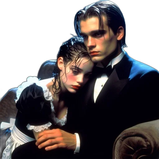 underwater, night, man, formal, tuxedo, woman, lacy, dress transparent PNG cut-out