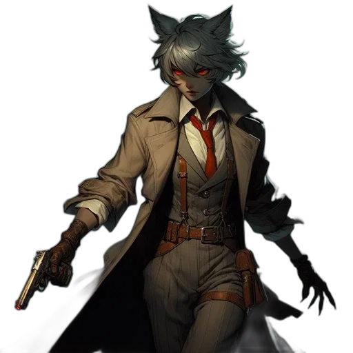 staff, mask, weapon, jacket, concept art, comic book art, fantasy art, pixel art transparent PNG cut-out