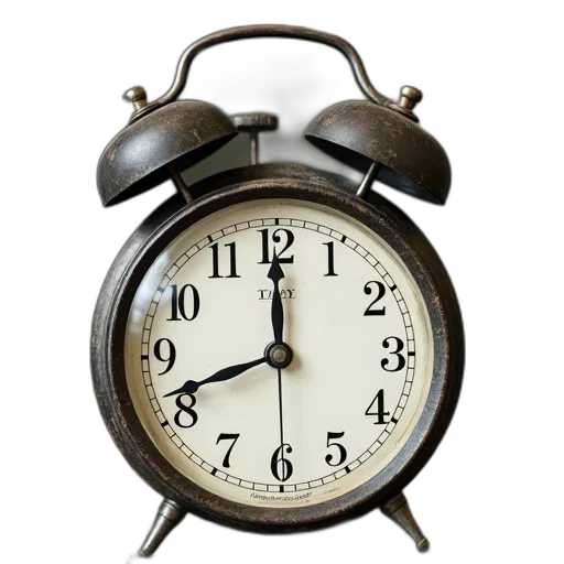 3d render, old, vintage, clock transparent PNG cut-out