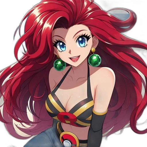 jewelry, dress, staff, anime, cartoon, fantasy art, pixel art, red transparent PNG cut-out