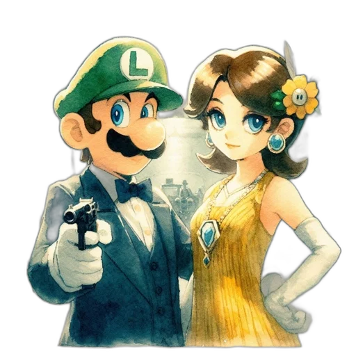dress, weapon, crown, staff, pixel art, watercolor, concept art, cartoon transparent PNG cut-out