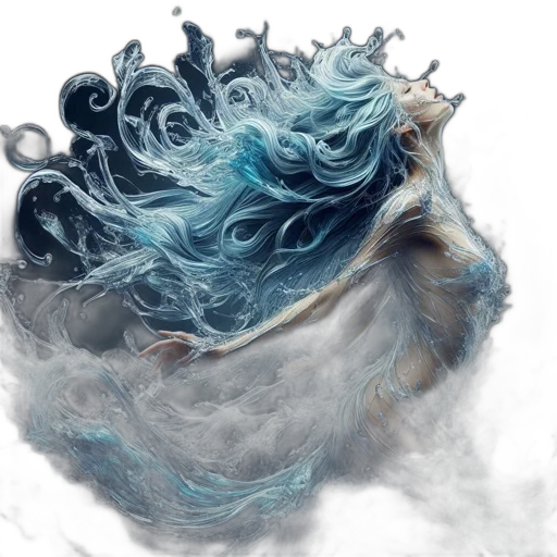 hair, dragon, creature, mask, fantasy art, concept art, photorealistic, watercolor transparent PNG cut-out