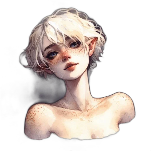 face, crown, creature, mask, watercolor, fantasy art, concept art, pixel art transparent PNG cut-out
