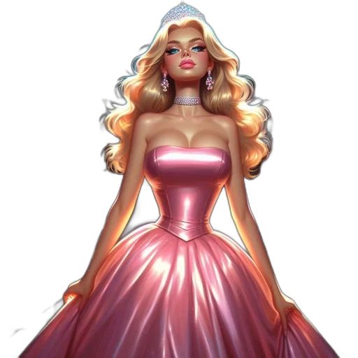 dress, concept art, fantasy art, 3d render, cartoon, pastel, digitally, illustrated transparent PNG cut-out