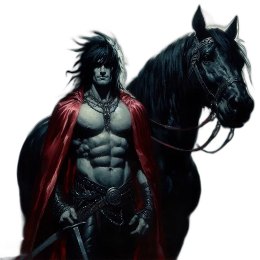 animal, fantasy art, comic book art, concept art, photorealistic, muscular, man, dark transparent PNG cut-out