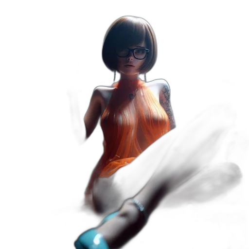 dress, robot, hair, staff, concept art, fantasy art, photorealistic, comic book art transparent PNG cut-out