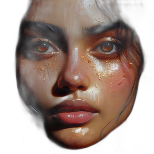 face, mask, crown, creature, photorealistic, oil painting, fantasy art, concept art transparent PNG cut-out