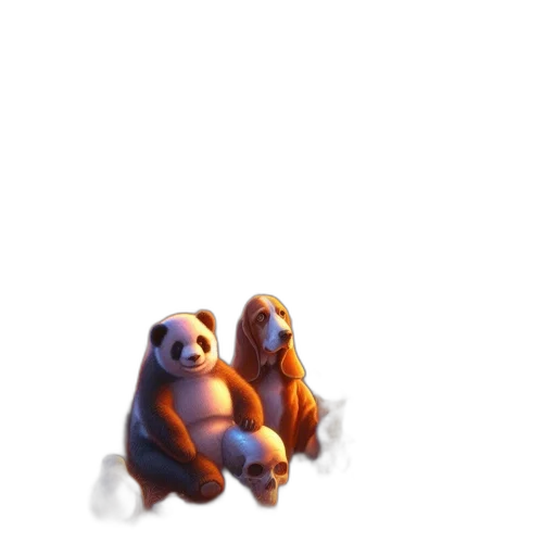 animal, creature, concept art, pixel art, 3d render, photorealistic, fog, forest transparent PNG cut-out