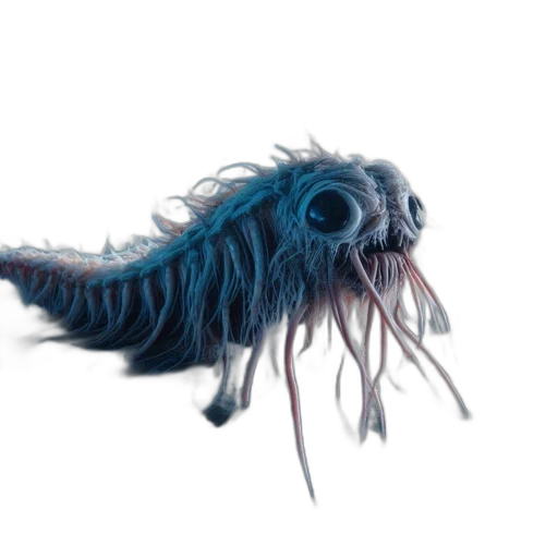 creature, dragon, hair, animal, concept art, fantasy art, 3d render, watercolor transparent PNG cut-out