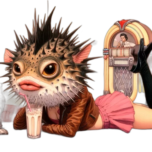 concept art, fantasy art, 3d render, pixel art, surreal, scene, peculiar, creature transparent PNG cut-out
